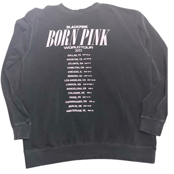 Blackpink Born Pink 2022 Tour Merch Black Pink Crewneck Sweatshirt - Picture 2 of 5